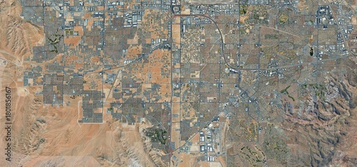 Urban Sprawl of Las Vegas City Grid Aerial