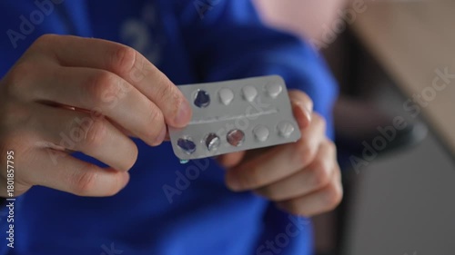 Antiviral tablets in a blister pack.
Tablet for cold relief and well-being.
Medication use.
Medicine, health, treatment, blister pack, capsule, vitamins