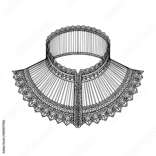 Stunning vintage ruff collar, lace, fashion history, costume design, period drama look