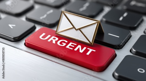 A close-up of a keyboard with a red 