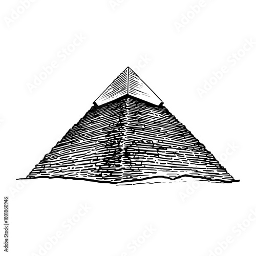 Striking pyramid drawing showcases ancient architecture and historical significance