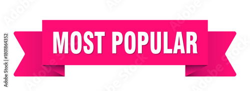 most popular ribbon isolated on transparent background. most popular ribbon