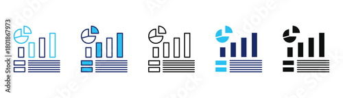 Data literacy icon pack in multiple styles