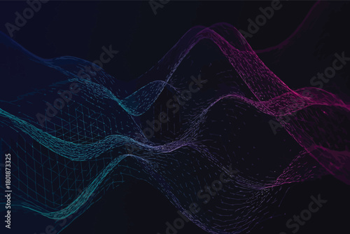 Abstract Tech Mesh Lines Composition Futuristic Digital Design
