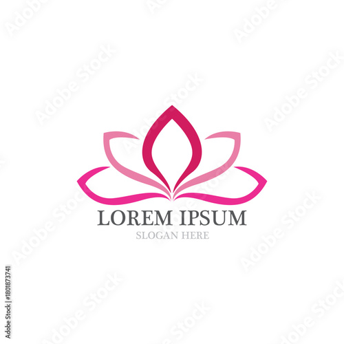 Lotus flower logo and symbol vector