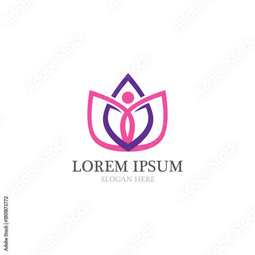 Lotus flower logo and symbol vector