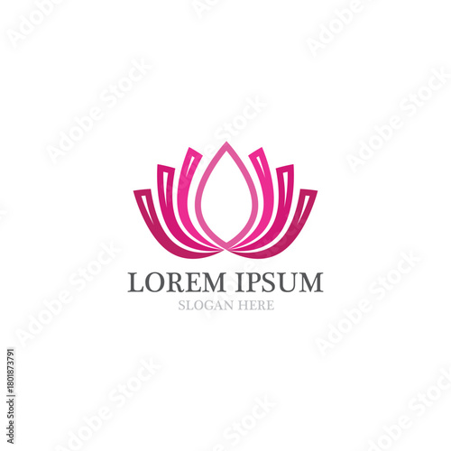Lotus flower logo and symbol vector