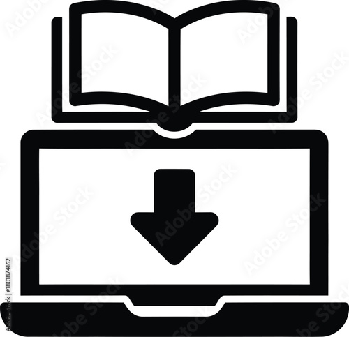 Download ebook online learning digital library and education resources icon eps silhouette