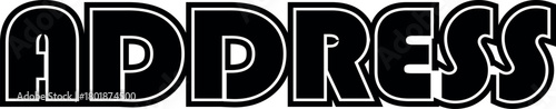 Address word, black and white illustration