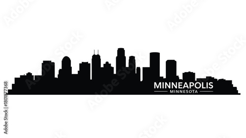 Minneapolis skyline silhouette with city name