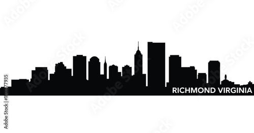 Richmond virginia skyline silhouette black and white