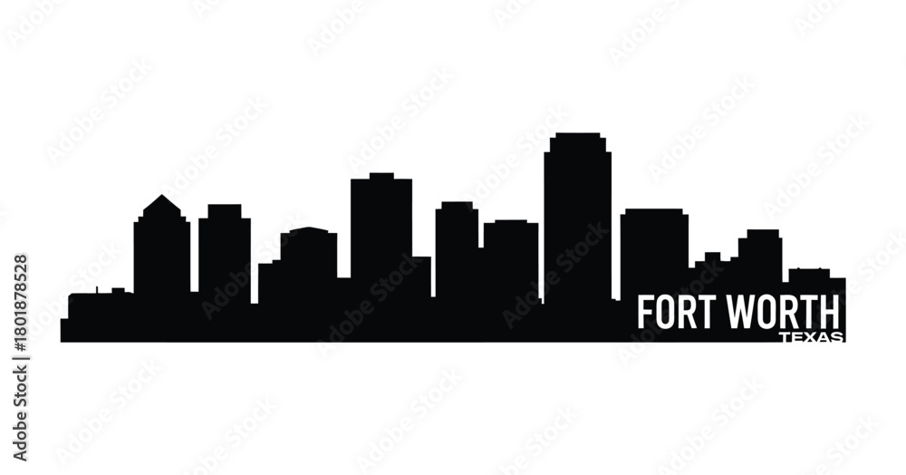 Naklejka premium Fort worth texas skyline silhouette cityscape