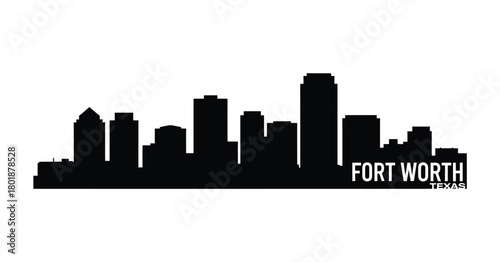 Fort worth texas skyline silhouette cityscape