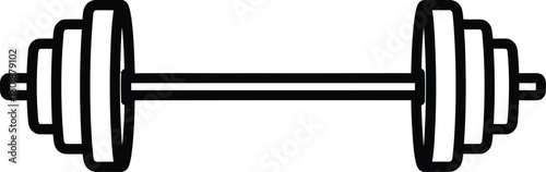 Barbell weightlifting equipment fitness training outline vector graphic eps silhouette
