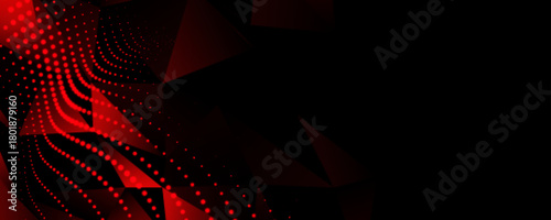 abstract red low poly particles on black background