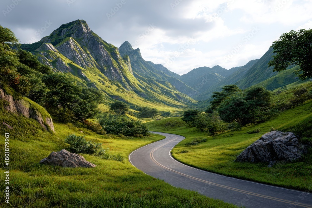 Fototapeta premium mountain road in the mountains