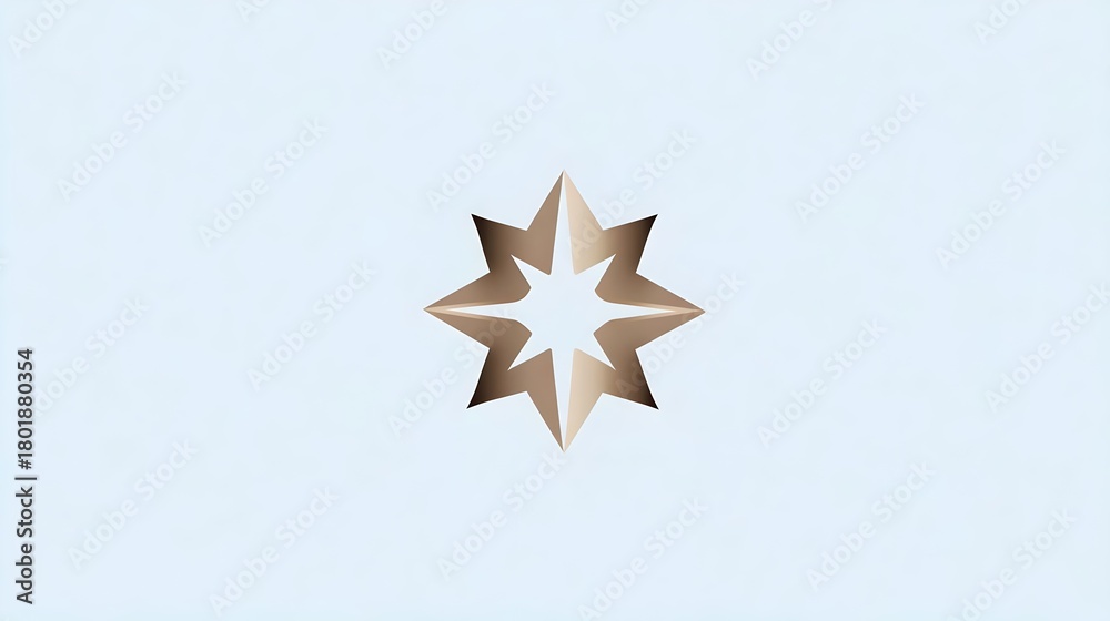 Obraz premium Luxury cosmetic logo with golden star symbol. Concept: Premium beauty branding, luxury cosmetic identity, minimalist star-shaped emblem, modern elegant design, soft beige–gold aesthetic, high-end beau