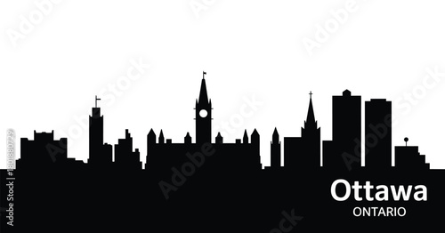 Ottawa ontario skyline silhouette canada capital city landmark