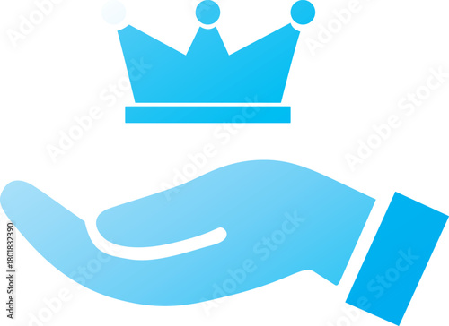 Hand holding a crown