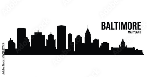Baltimore maryland skyline silhouette cityscape