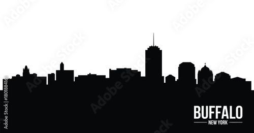 Buffalo new york city skyline silhouette