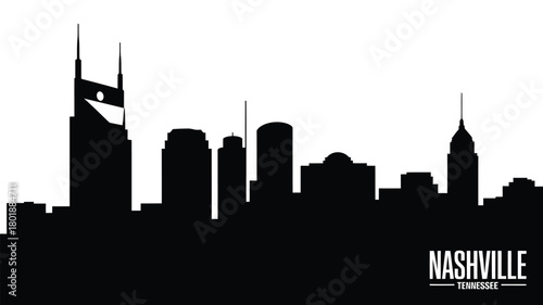 Nashville tennessee skyline silhouette black and white
