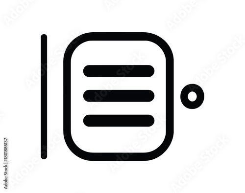Mobile menu icon with three bars black silhouette with line and toggle accents responsive UI element
