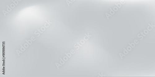 Silver foil background with metal mirror texture. Chrome gradient surface with light gloss. Vector aluminum grey