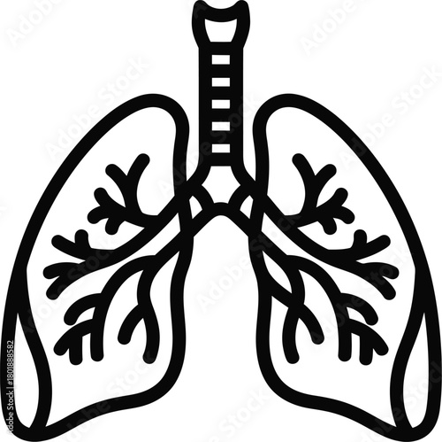 Lung health illustration respiratory system anatomy medical icon vector eps silhouette