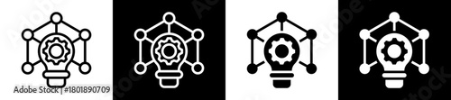 Emerging Technologies Icon Set In Black And White Filled Style Collection