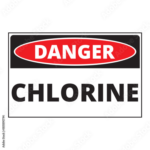 Danger chlorine sign isolated on a white background