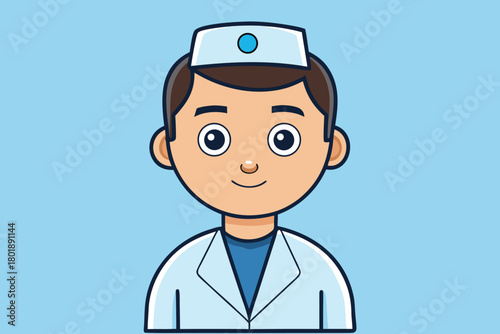 Professional male nurse illustration with transparent background for healthcare and medical designs