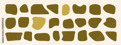 Abstract boho shapes, trendy modern organic stains silhouettes, nature simple aesthetic elements. Modern contemporary collage, various cute blobs. Isolated. Vector illustration.