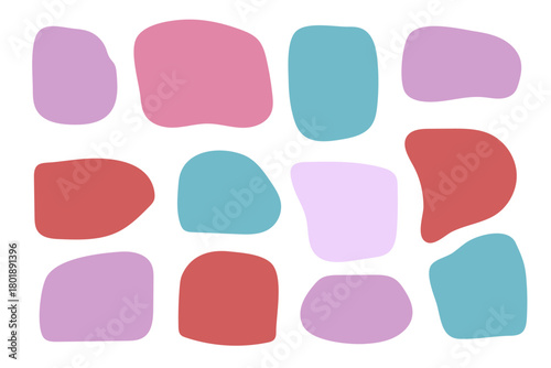 Abstract boho shapes, trendy modern organic stains silhouettes, nature simple aesthetic elements. Modern contemporary collage, various cute blobs. Isolated. Vector illustration.