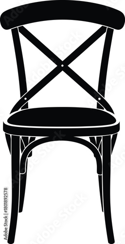 Buy black cross back chair bistro dining chair restaurant chair online eps silhouette