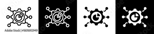 Technology Sector Icon Set In Black And White Filled Style Collection