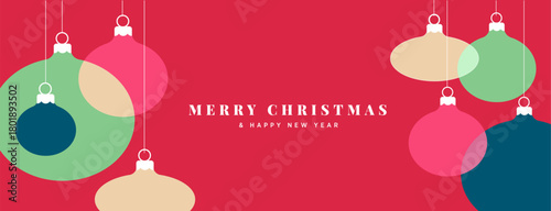 Merry Christmas and Happy New Year. Vector illustration for website banner, social media banner, greeting card, posters, covers, business and marketing material.