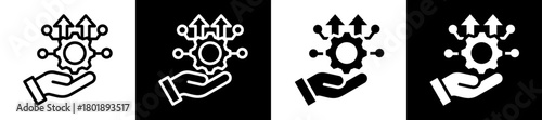 Technological Advances Icon Set In Black And White Filled Style Collection