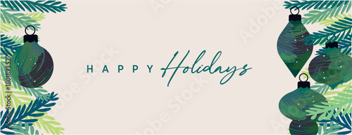 Merry Christmas and Happy New Year. Vector illustration for website banner, social media banner, greeting card, posters, covers, business and marketing material.