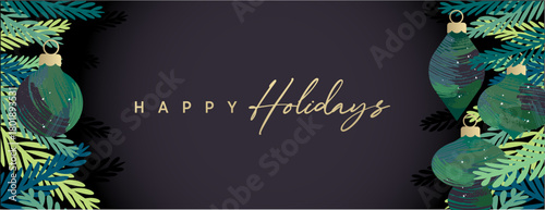 Merry Christmas and Happy New Year. Vector illustration for website banner, social media banner, greeting card, posters, covers, business and marketing material.