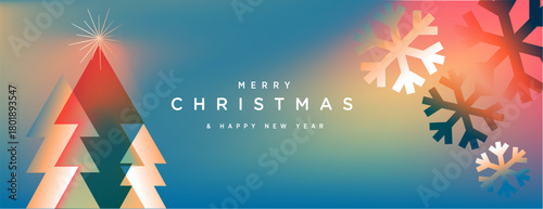 Wallpaper Mural Merry Christmas and Happy New Year. Vector illustration for website banner, social media banner, greeting card, posters, covers, business and marketing material. Torontodigital.ca