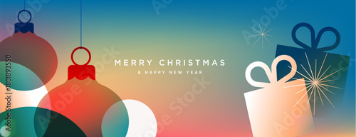 Merry Christmas and Happy New Year. Vector illustration for website banner, social media banner, greeting card, posters, covers, business and marketing material.