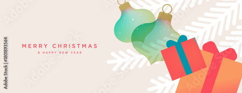 Merry Christmas and Happy New Year. Vector illustration for website banner, social media banner, greeting card, posters, covers, business and marketing material.