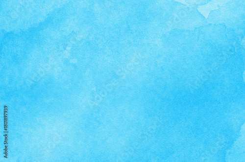 Hand painted blue watercolor background.