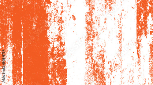 Abstract distressed orange and white textured background with vertical streaks and scattered speckles