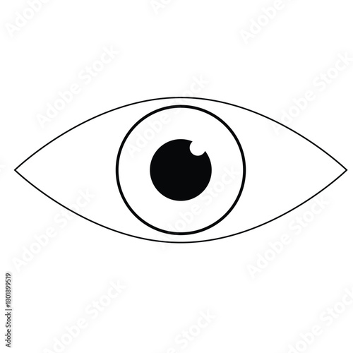 Eye icon. Black Eye icon on white background. Vector illustration EPS 10