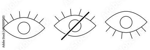 Eye icon. Black Eye icon on white background. Vector illustration EPS 10