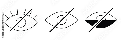 Eye icon. Black Eye icon on white background. Vector illustration EPS 10