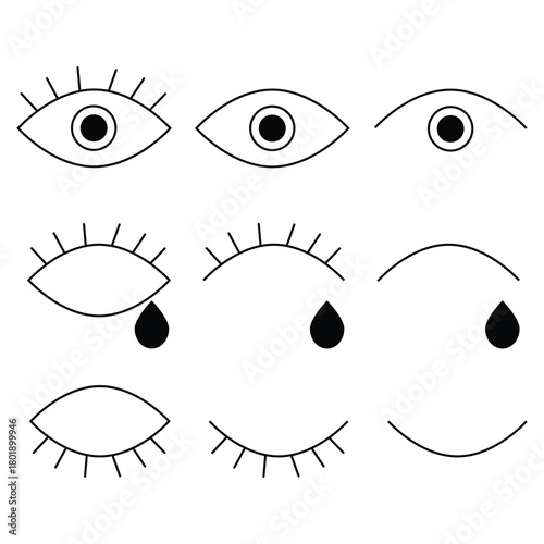 Eye icon. Black Eye icon on white background. Vector illustration EPS 10