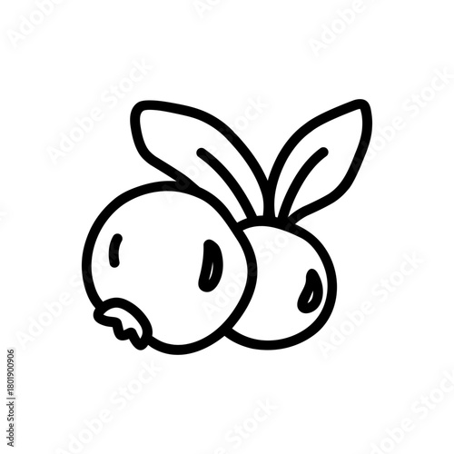 Berries isolated on a white background. Vector hand-drawn illustration in doodle style. Perfect for decorations, logo, autumn and forest themes, various designs.